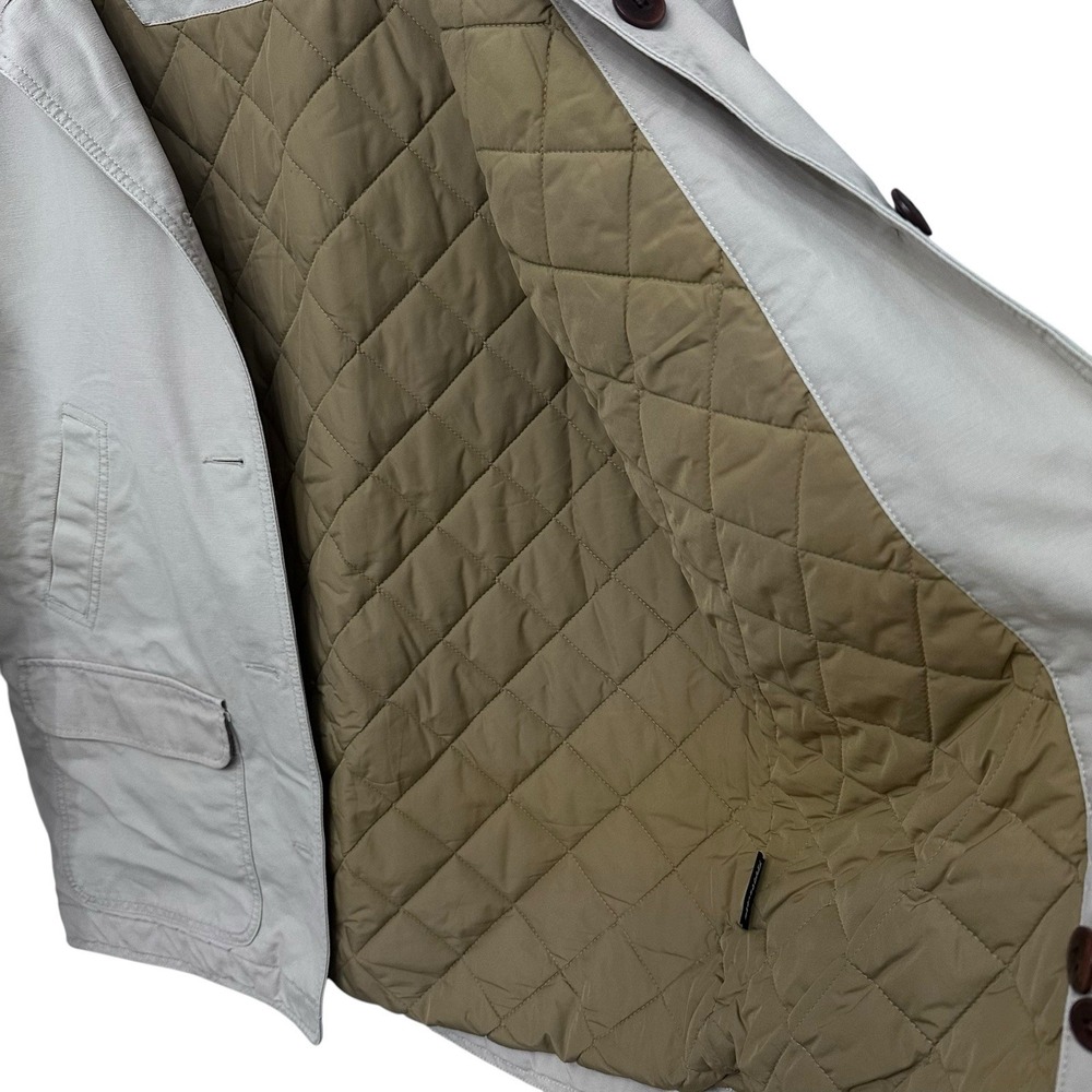L.L. Bean Barn Coat Jacket Womens Beige Chore Quilted Lining Work Size Large - Picture 7 of 13